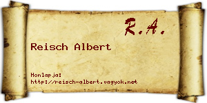 Reisch Albert névjegykártya